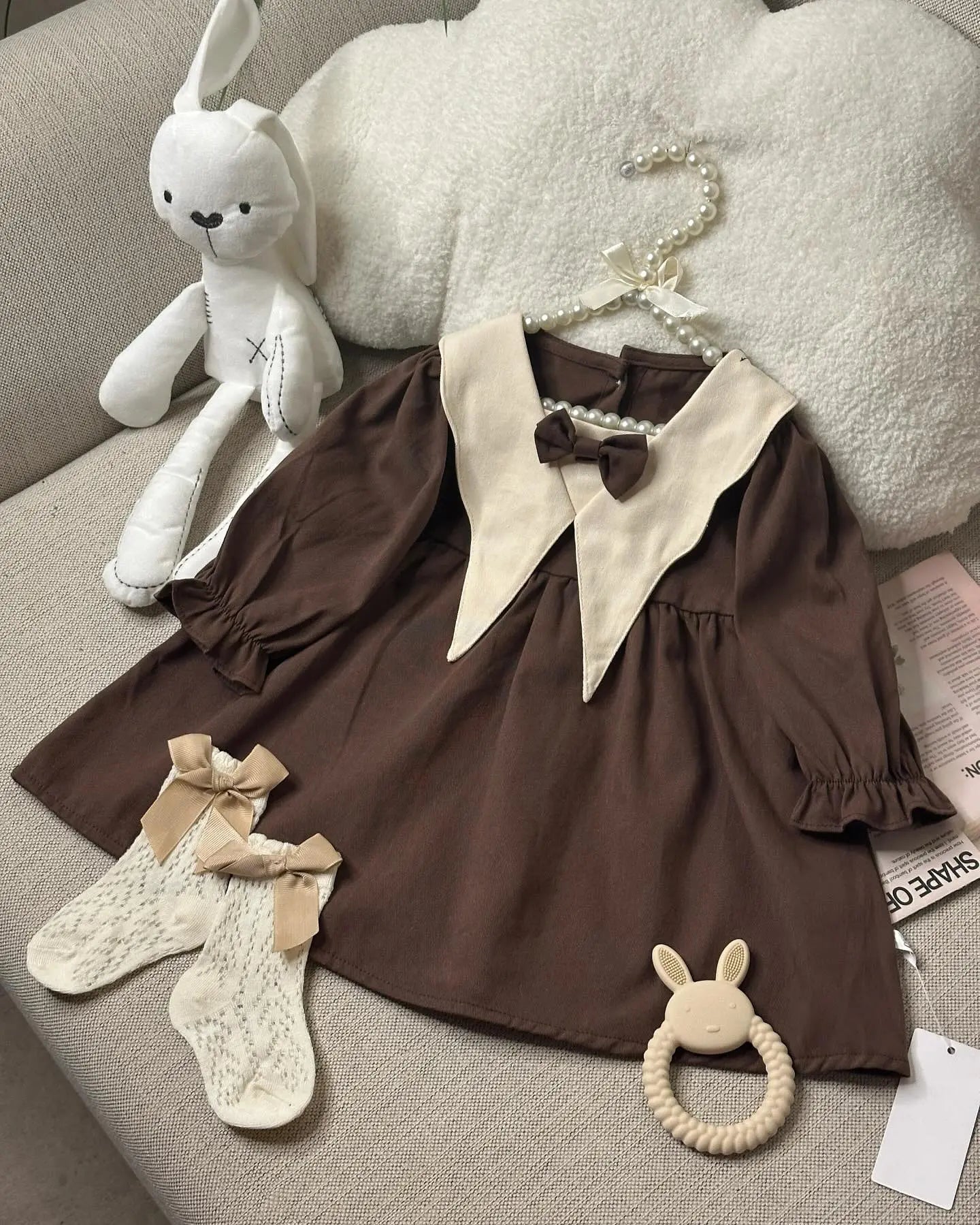Vintage keten elbise bedobee
