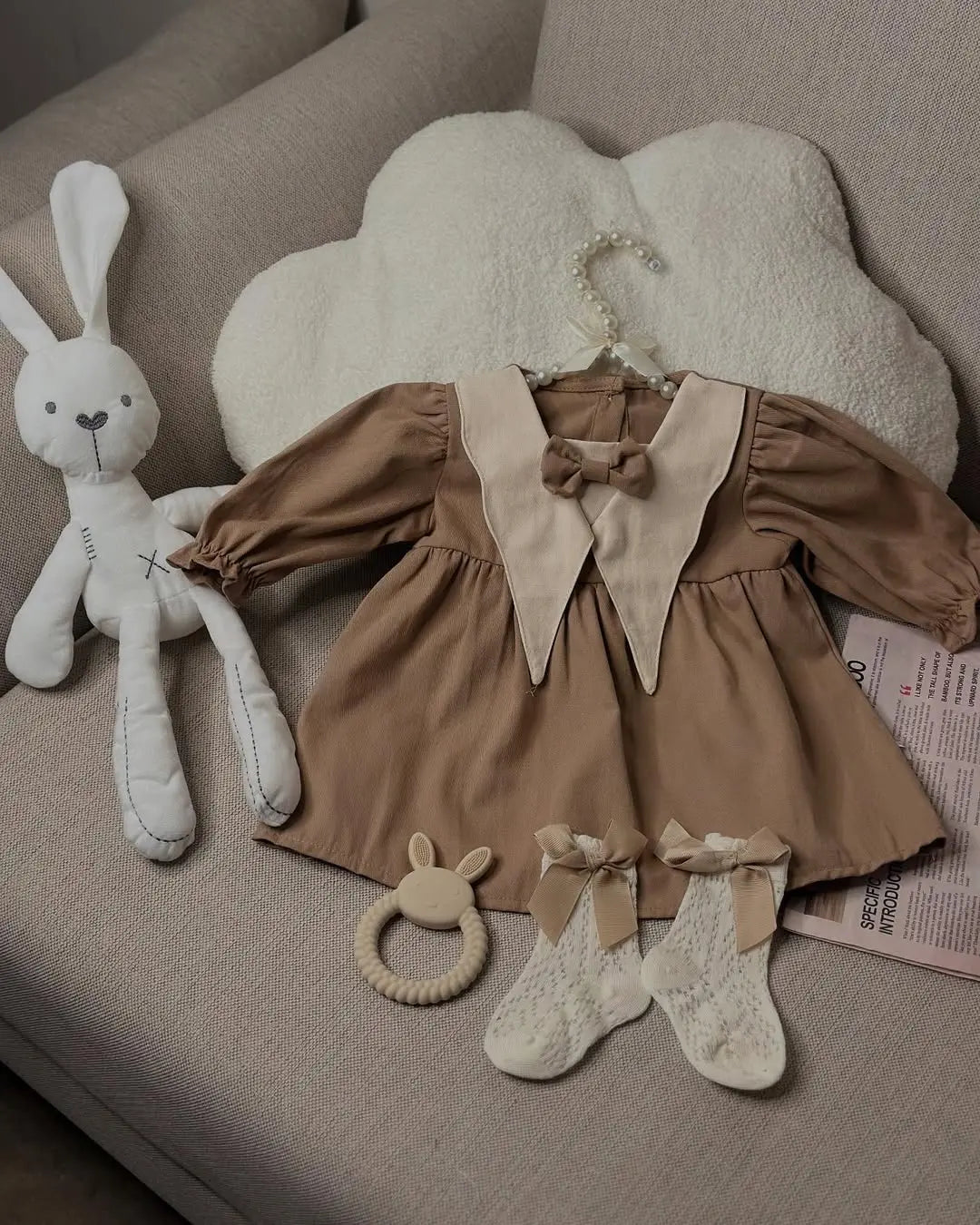 Vintage keten elbise bedobee