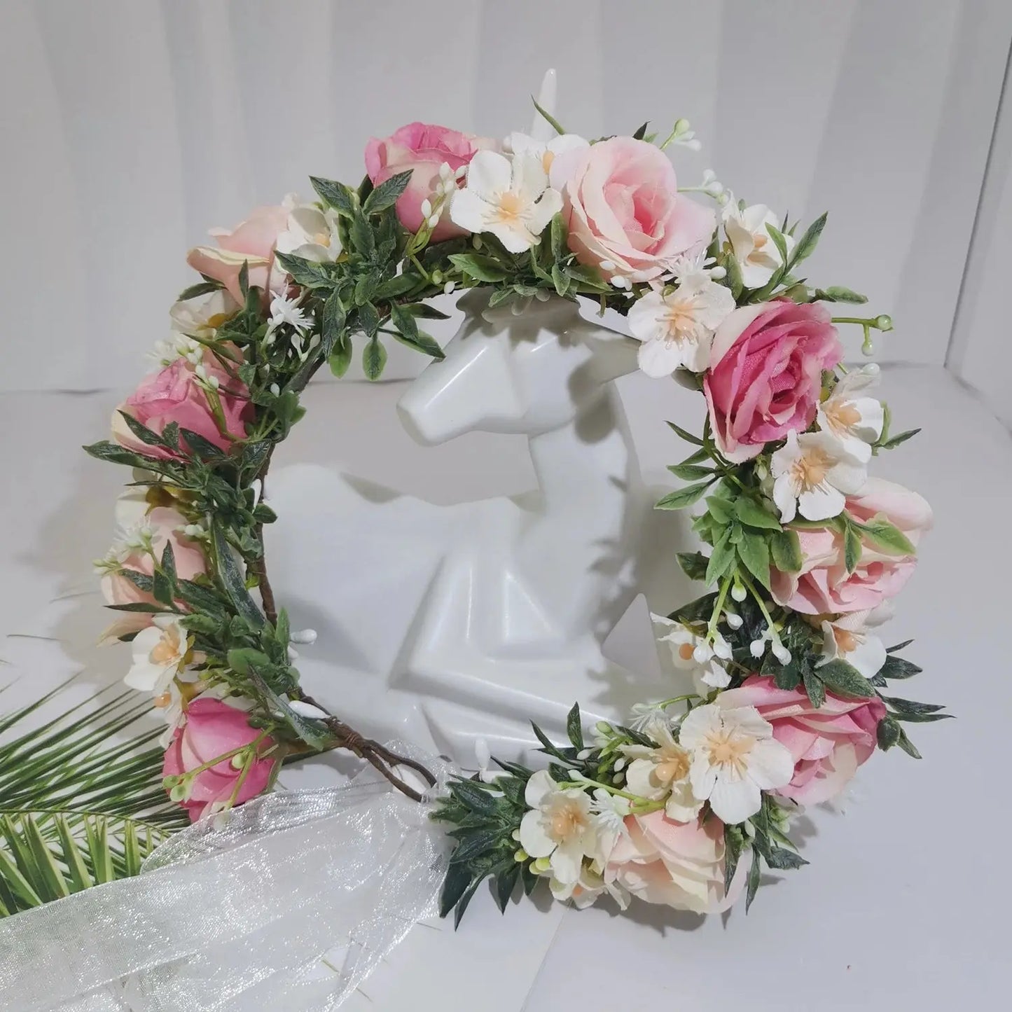 Peony Rose Flower Crown Wreath Handmade Hairbands Wedding Hair Accessories For Women Bridal Bridesmaids Girls Flower Headbands bedobee