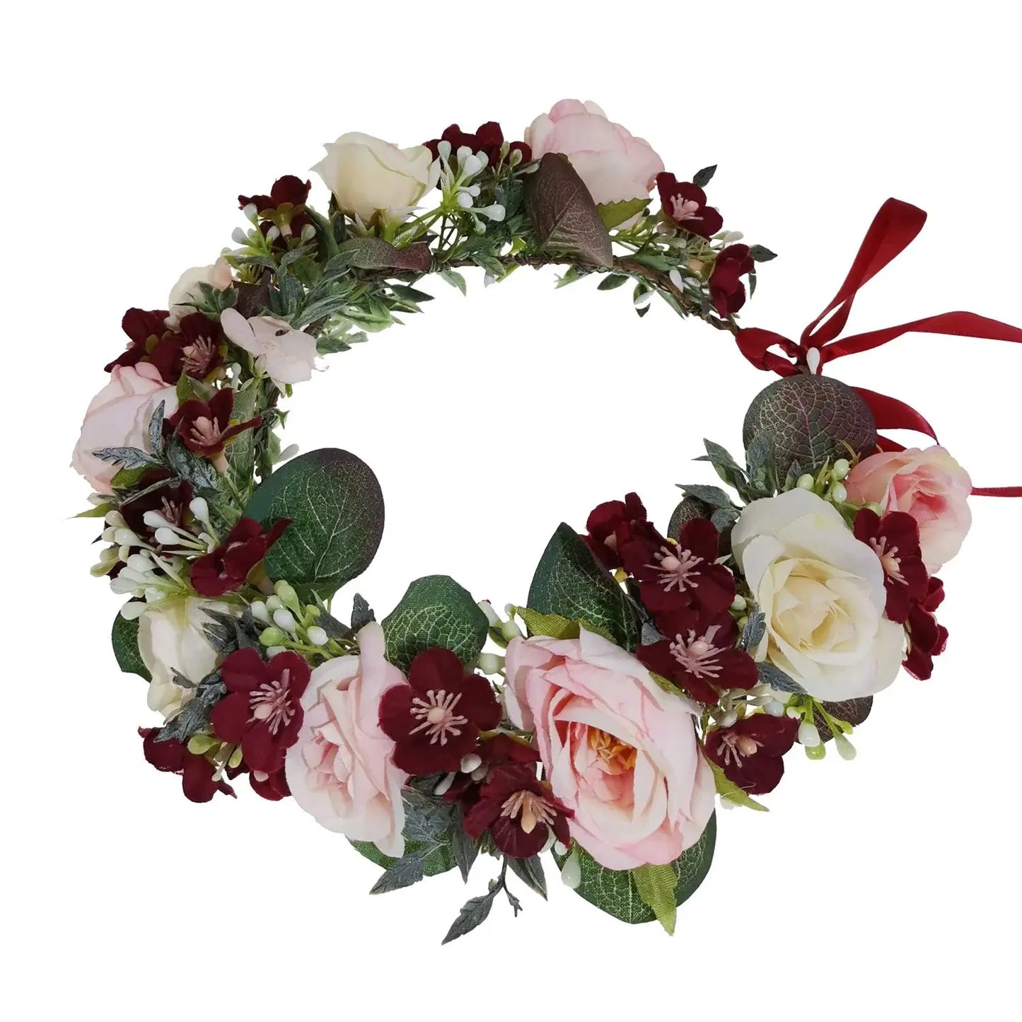 Peony Rose Flower Crown Wreath Handmade Hairbands Wedding Hair Accessories For Women Bridal Bridesmaids Girls Flower Headbands bedobee