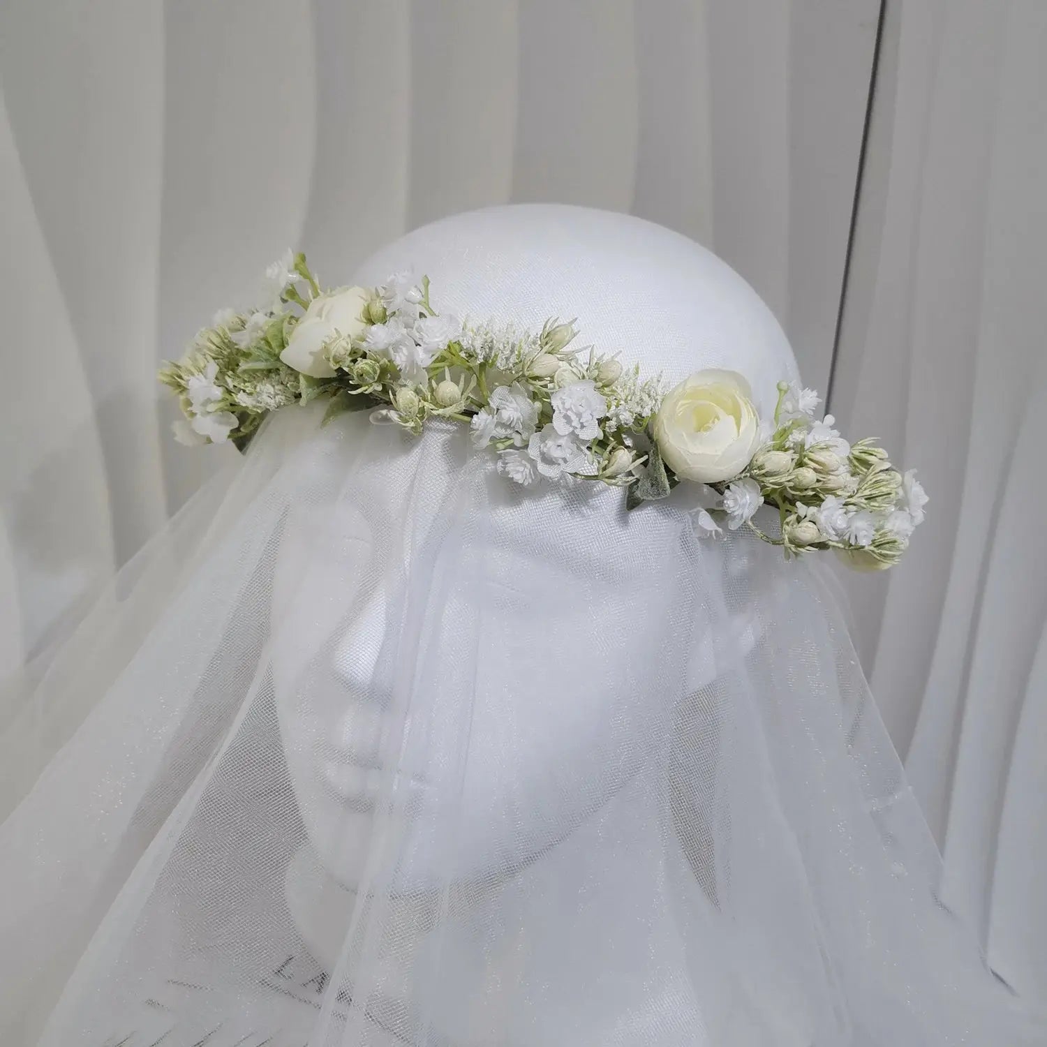 Peony Rose Flower Crown Wreath Handmade Hairbands Wedding Hair Accessories For Women Bridal Bridesmaids Girls Flower Headbands bedobee