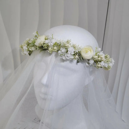 Peony Rose Flower Crown Wreath Handmade Hairbands Wedding Hair Accessories For Women Bridal Bridesmaids Girls Flower Headbands bedobee