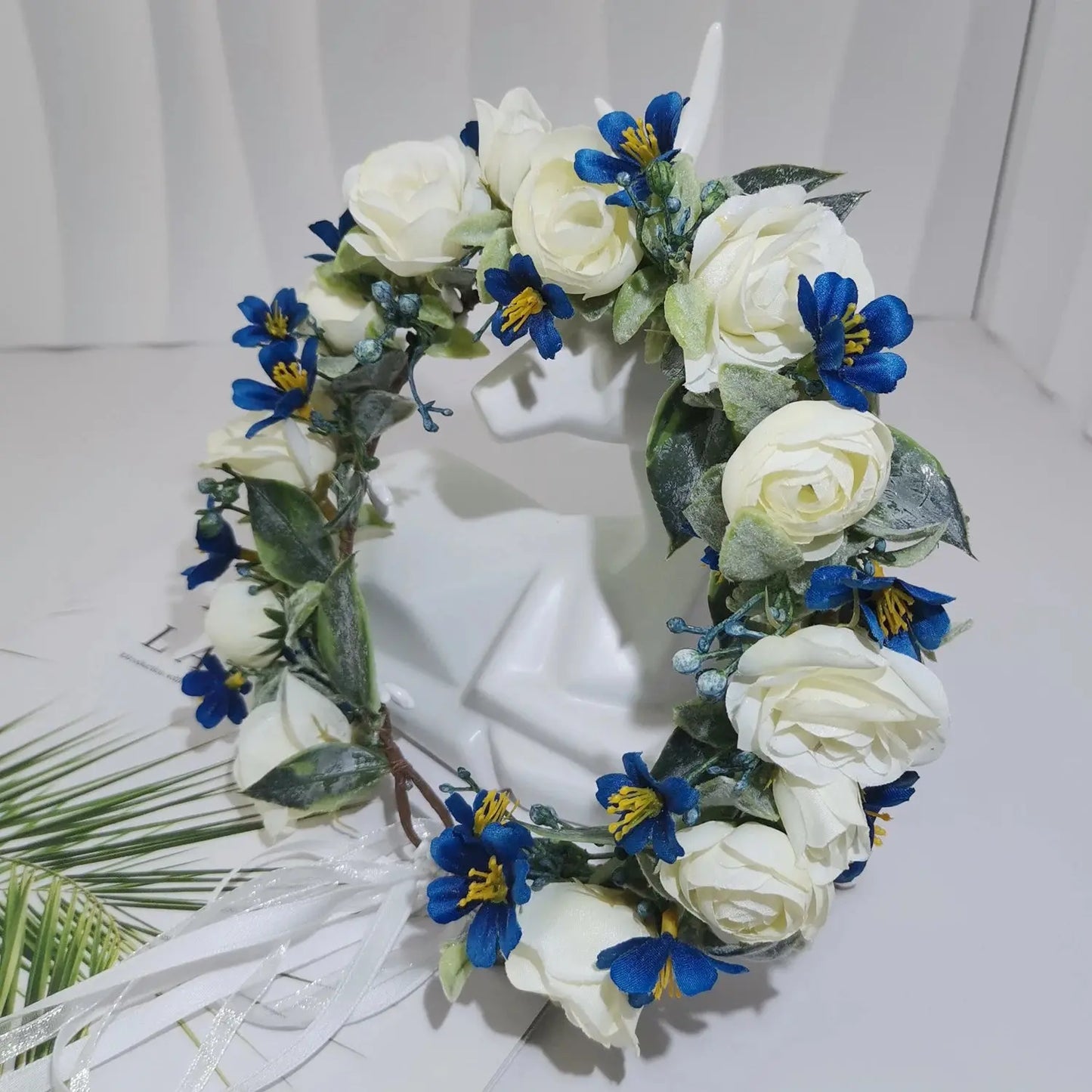 Peony Rose Flower Crown Wreath Handmade Hairbands Wedding Hair Accessories For Women Bridal Bridesmaids Girls Flower Headbands bedobee