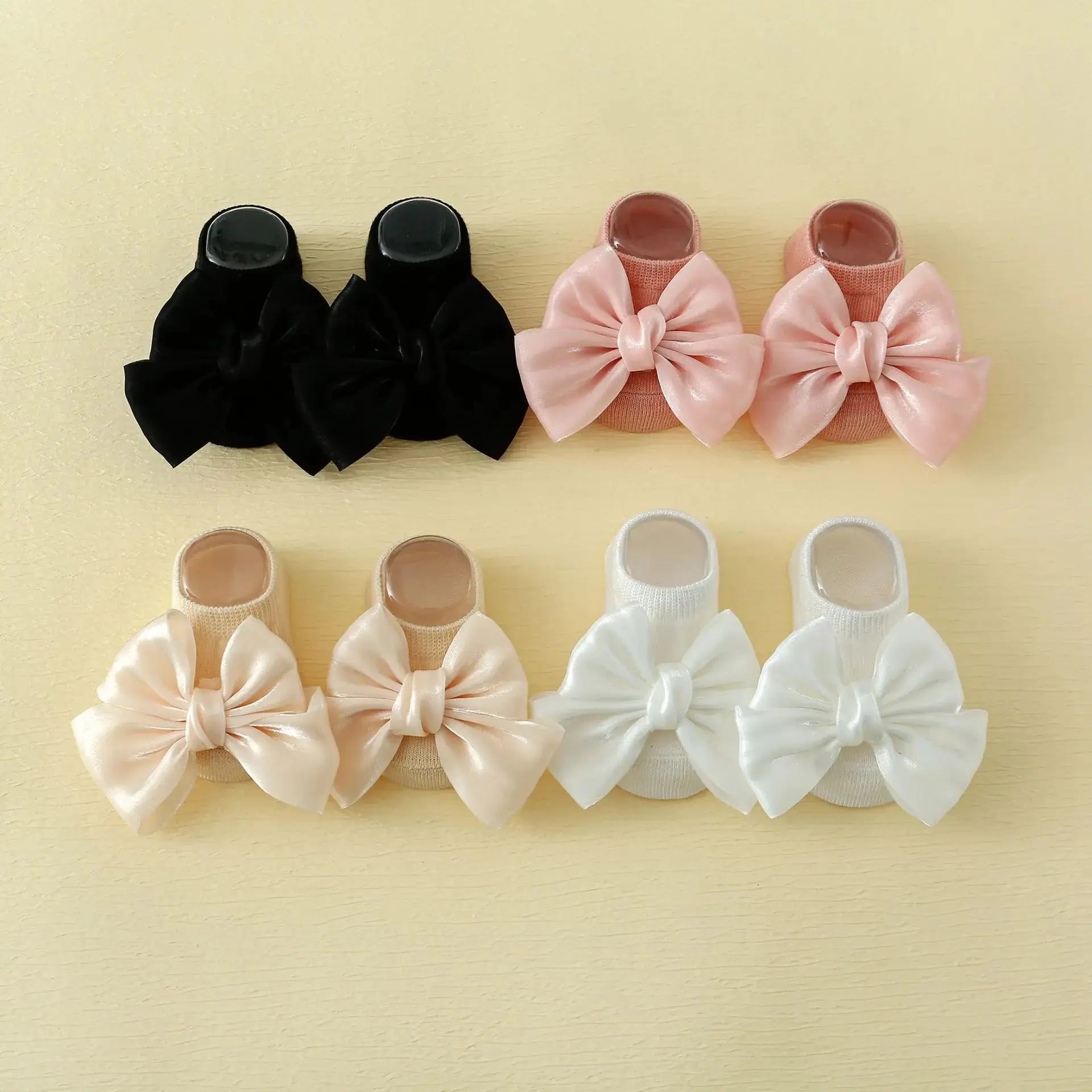 Ins baby bow learning step anti slip floor socks, children's cartoon boat socks, plain baby socks suitable for 0-1 years old bedobee
